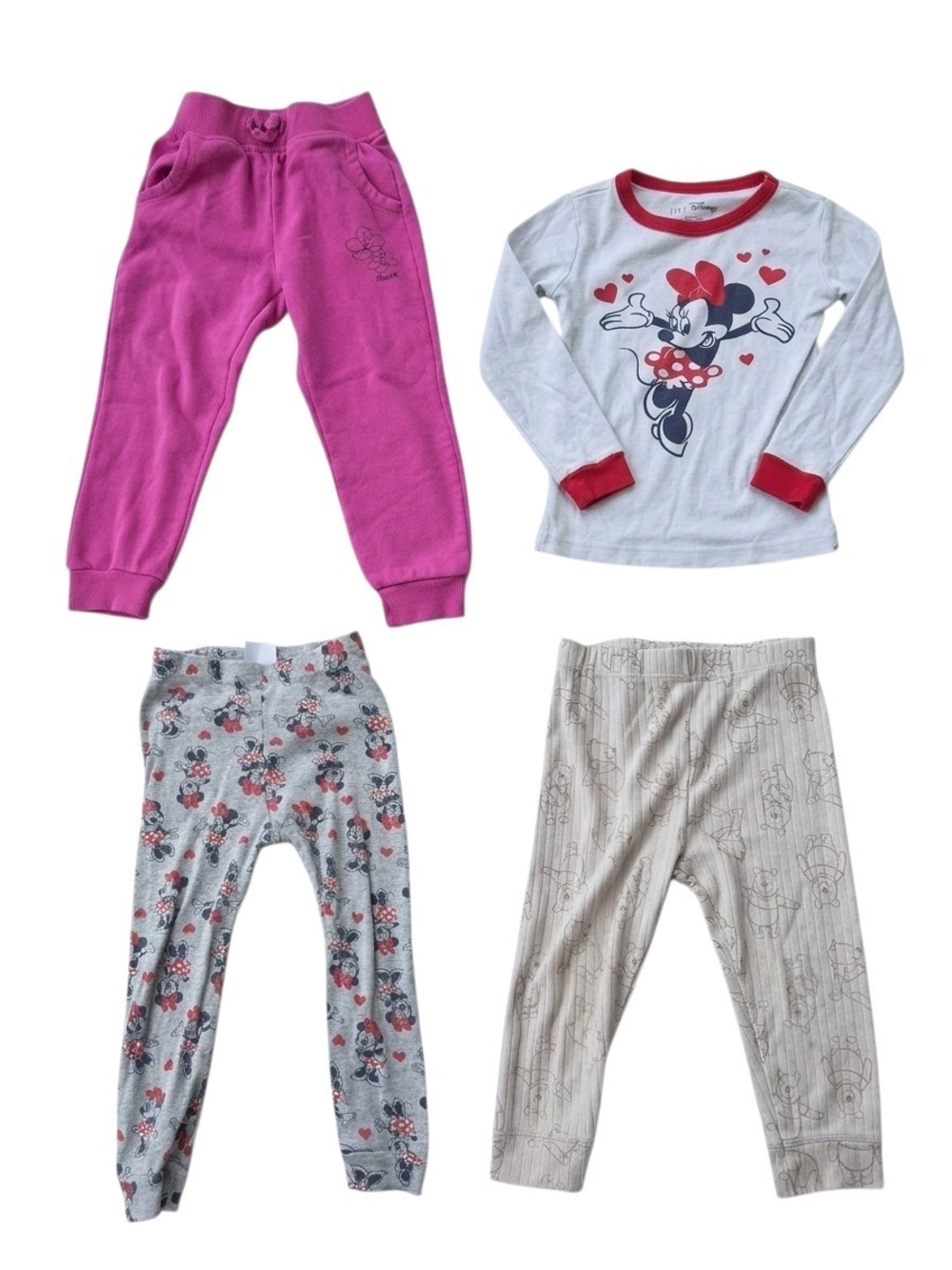 Disney Toddler Girls Play Clothes Bundle Minnie Mouse Pooh 3T 4 Pc Lot
